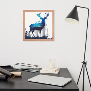 "Deer in the Woods" Abstract Art Painterly Style Framed poster