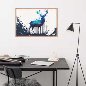 "Deer in the Woods" Abstract Art Painterly Style Framed poster