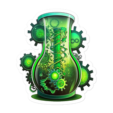 Steampunk Science Beaker - bubble-free vinyl stickers inspired by The Science of Getting Rich