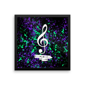 Music is Life - Framed poster by Reformation Designs