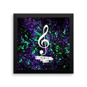 Music is Life - Framed poster by Reformation Designs