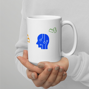 "Difficulty and Perception" - Machine Learning Inspired Ceramic Coffee Mug - White glossy mug